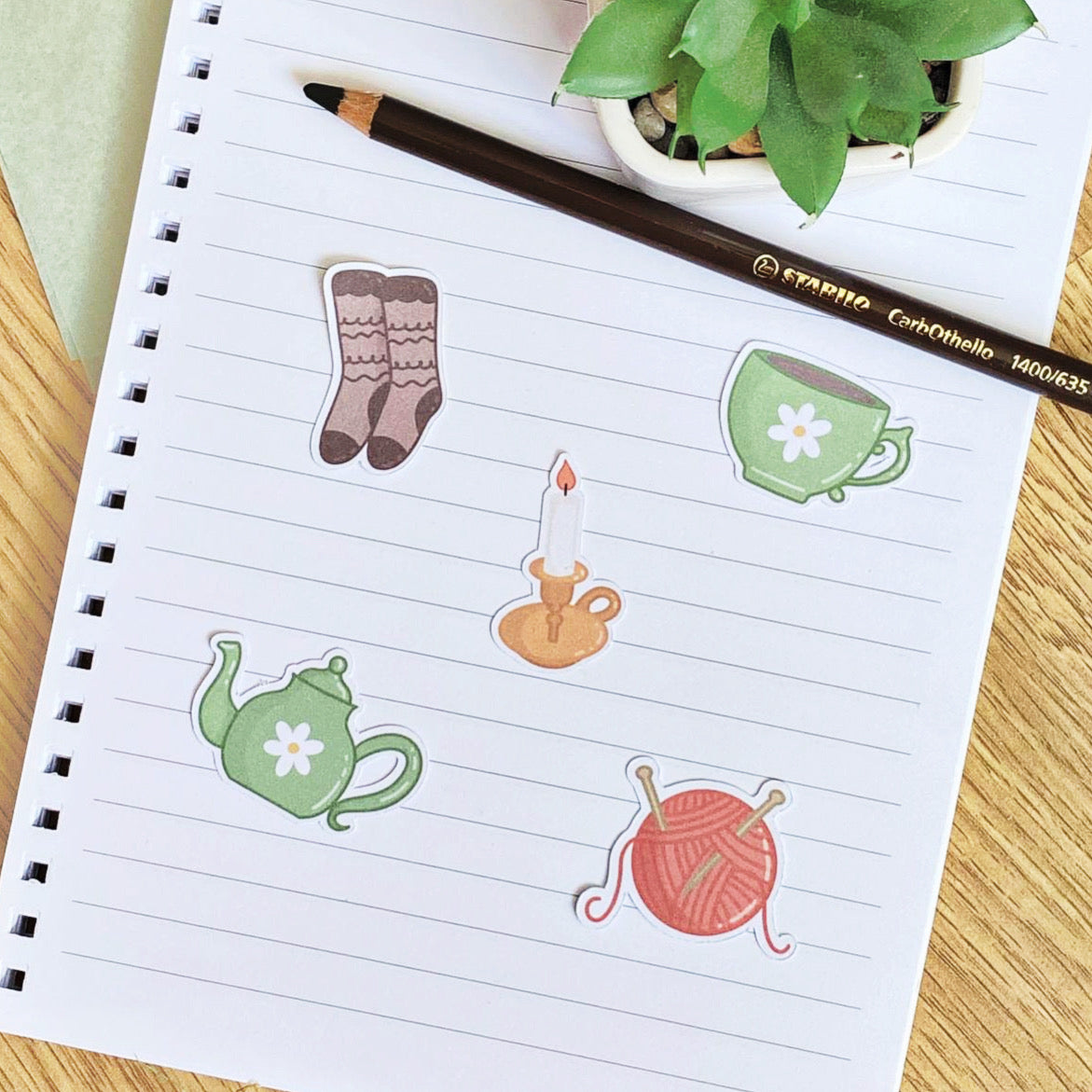 Cozy Cottage Life Paper Stickers | Scrapbook Journal Stickers | Set Of 5 Stickers | Aesthetic Fall Decals
