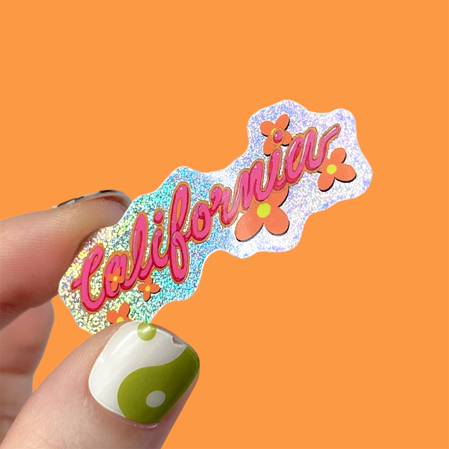 1960s Ephemera California Glitter Sticker, Vintage Cali Hippie Decal, Whimsy Pixie Dust Decal, California Lover Gift