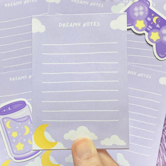Dreamy Moon Pastel Kawaii Notepad | Stationery Gifts | Aesthetic Kawaii Memo Pad