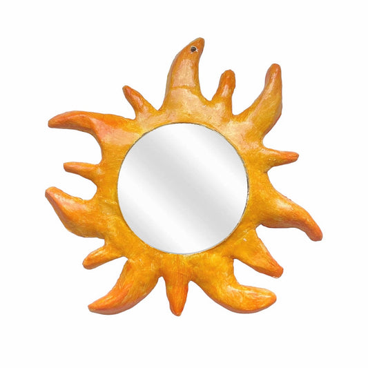 Ceramic Hippie Sun Mirror Wall Decor