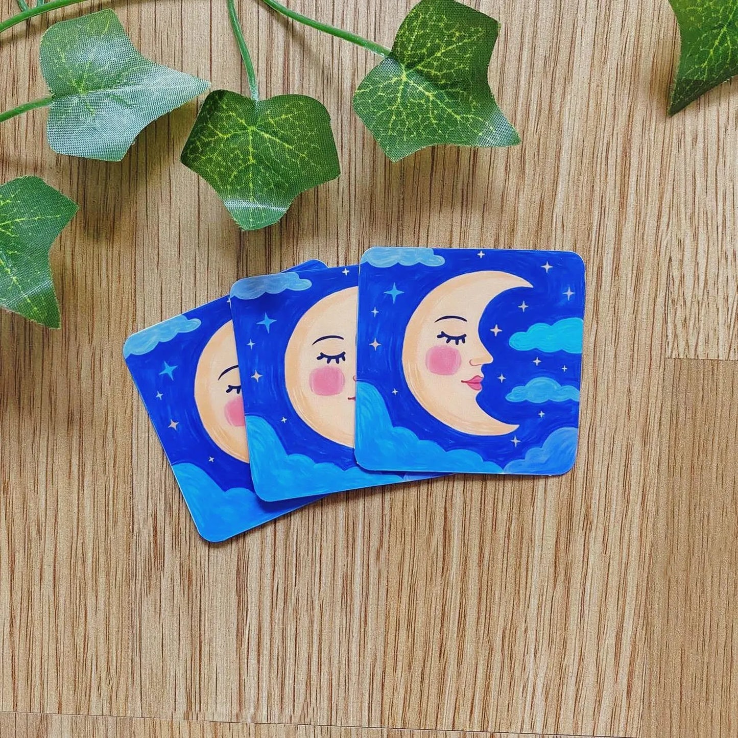 Whimsigoth Crescent Moon Vinyl Sticker, Vintage Inspired Decals, Celestial Hippie Stickers