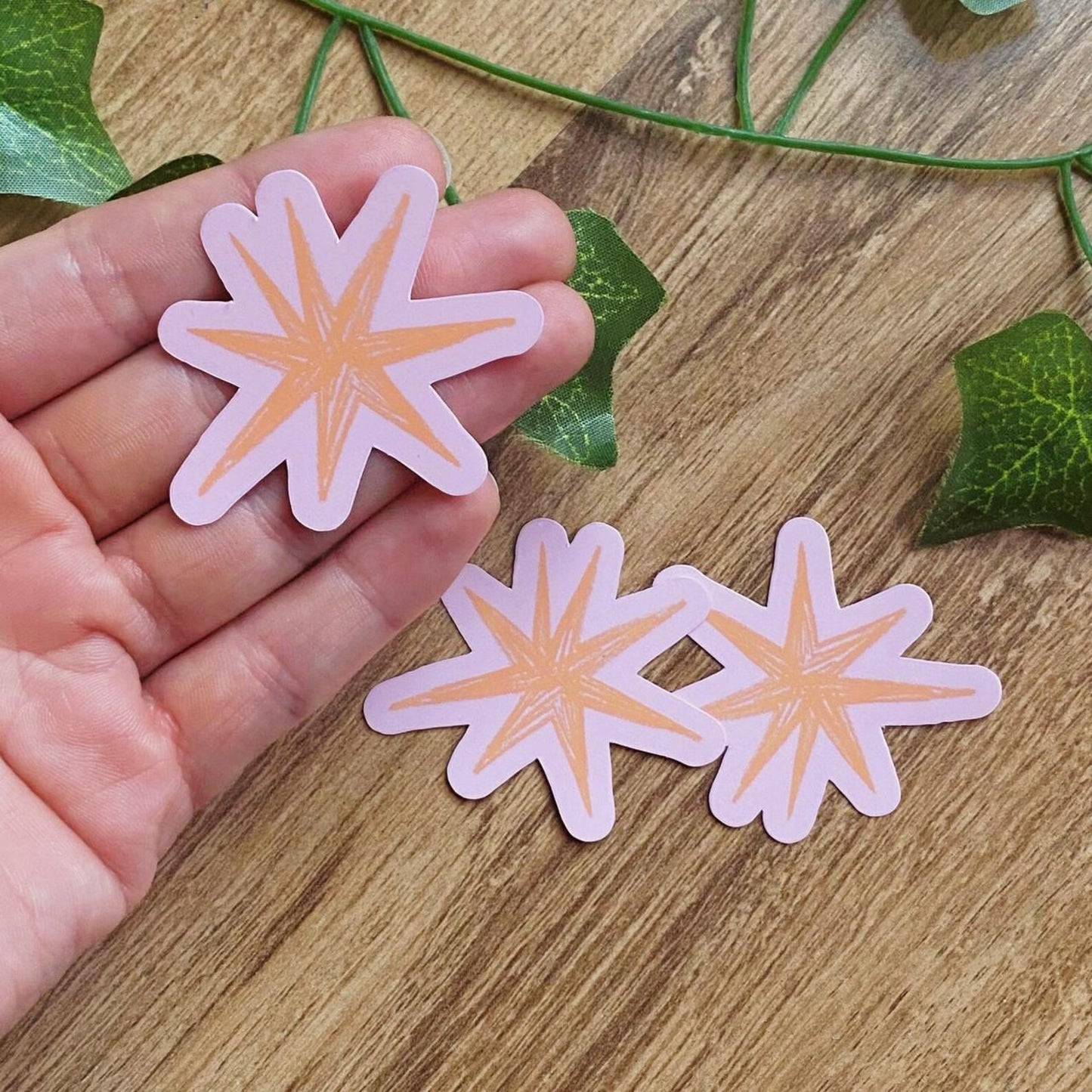 Doodle Star Vinyl Sticker, Whimsical Celestial Decal, Vintage Inspired Stickers