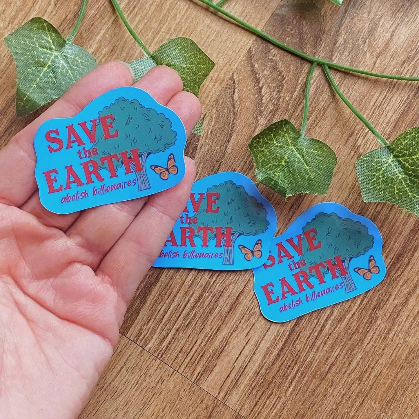 Save The Earth, Abolish Billionaires Vintage Inspired Sticker, Anti Capitalism Decals, Anarchism Socialism Punk Stickers