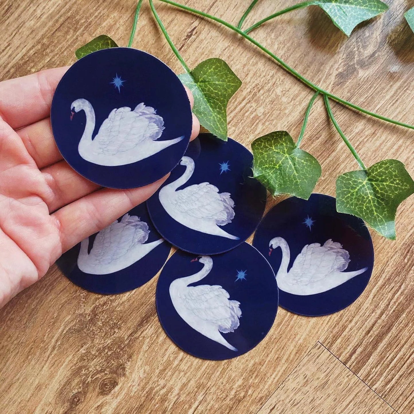 1900s Night Star Swan Vintage Stickers, Celestial Whimsigoth Decal, Aesthetic Dark Academia Stickers