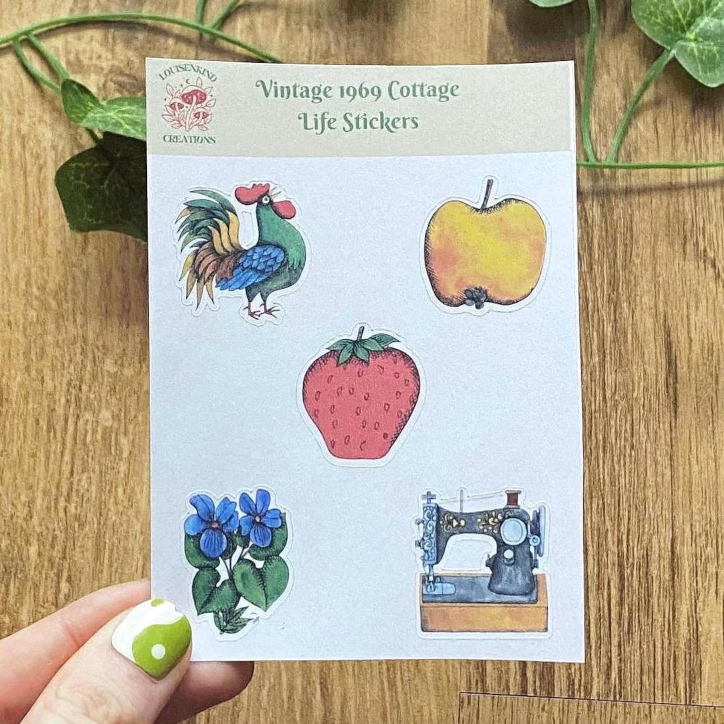 1969 Cottage Life Vintage Sticker Sheet, Aesthetic Scrapbook Decals, Vintage Art Planner Sticker Sheet