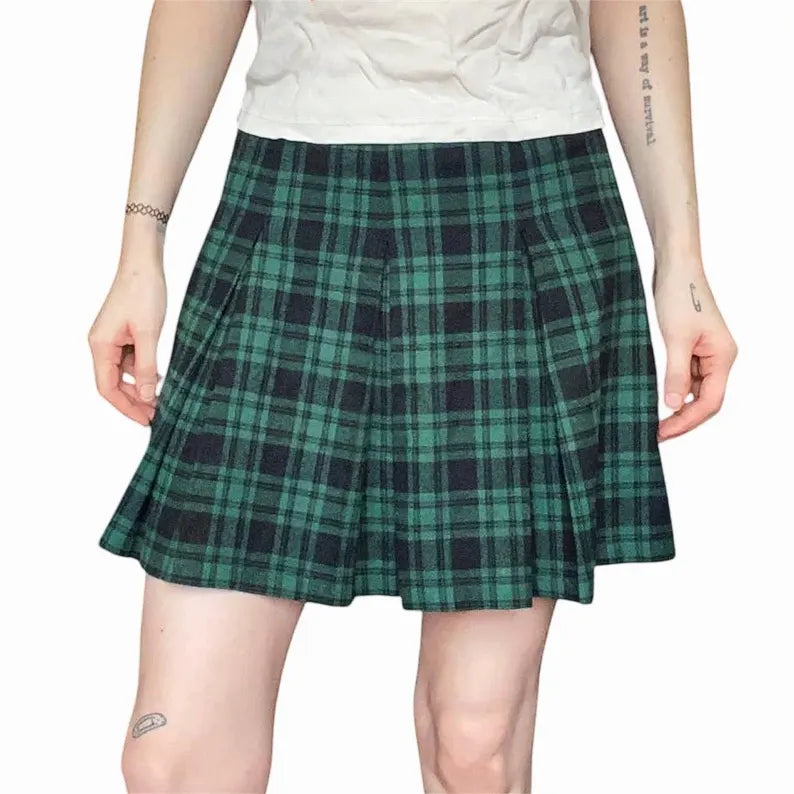 Vintage 90s Emo Punk Grunge Plaid Tartan Mini Skirt - Louisenkind