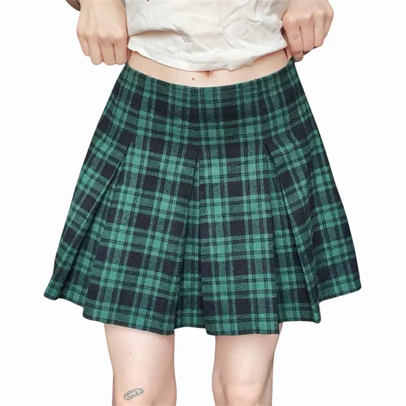 Vintage 90s Emo Punk Grunge Plaid Tartan Mini Skirt - Louisenkind