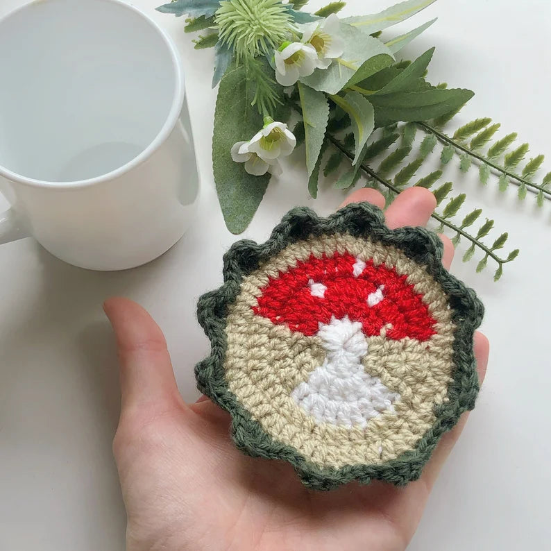 Cottage Fairy Mushroom Mug Coaster