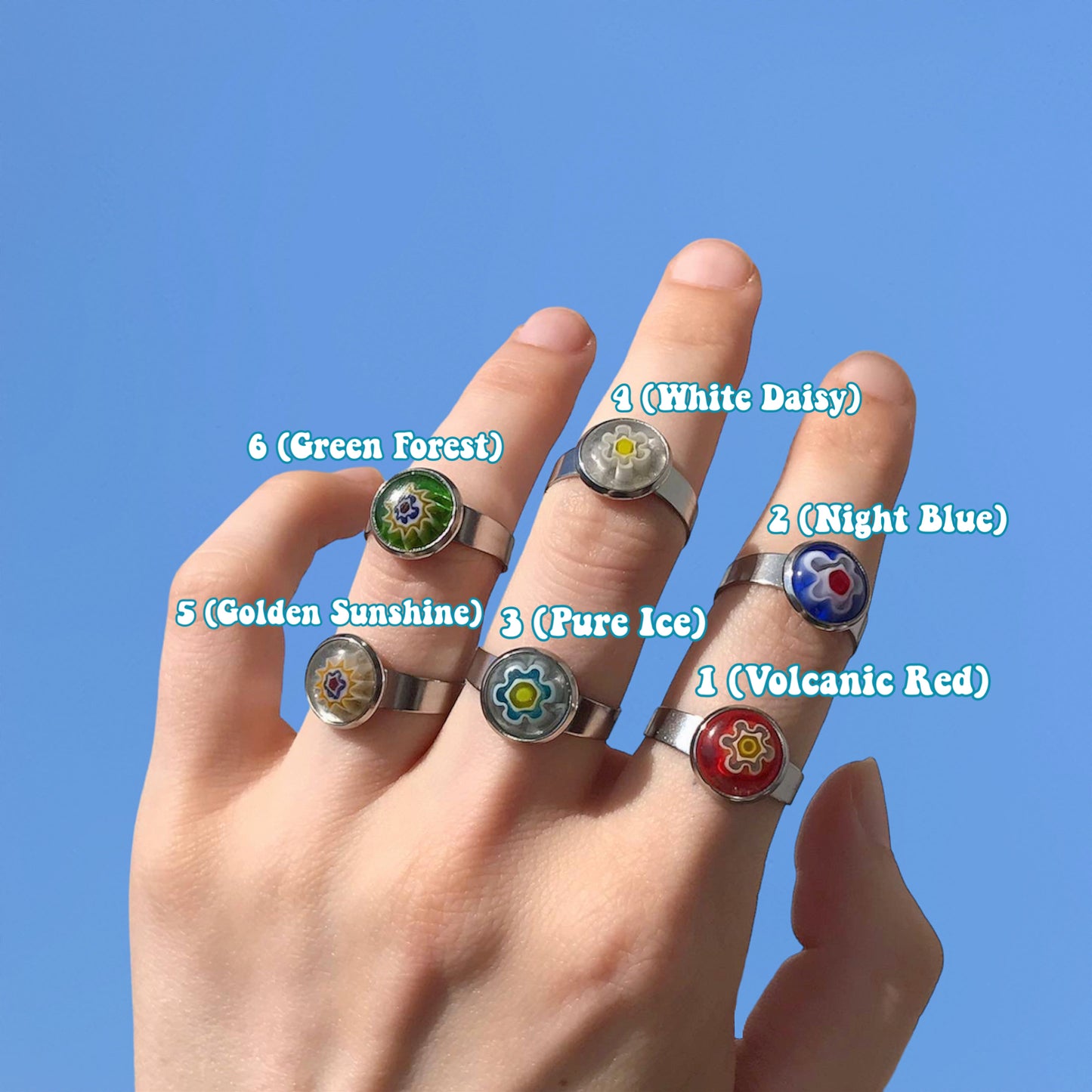 Vintage 90s Glass Rings